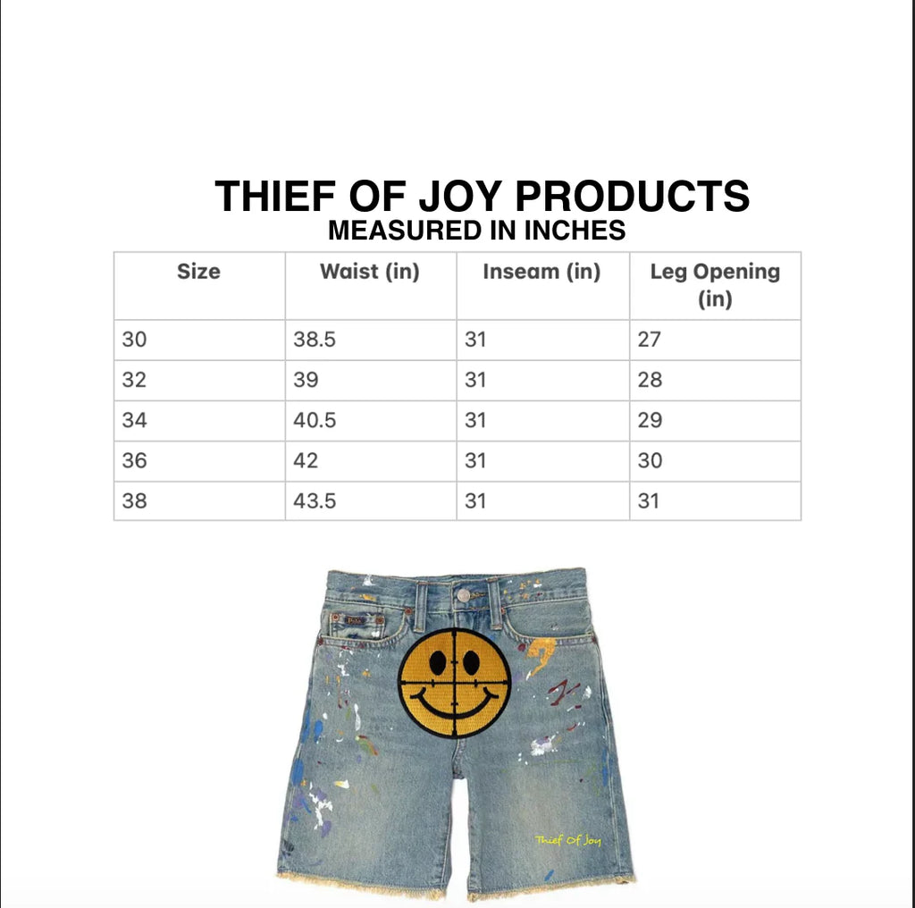HAPPY OR SAD DENIM SHORTS